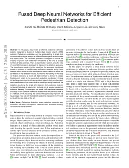 Fused Deep Neural Networks for Efficient Pedestrian Detection