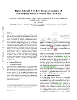 Highly Efficient 8-bit Low Precision Inference of Convolutional Neural
  Networks with IntelCaffe