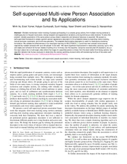 Self-supervised Multi-view Person Association and Its Applications
