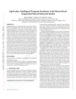 EgoCoder: Intelligent Program Synthesis with Hierarchical Sequential
  Neural Network Model