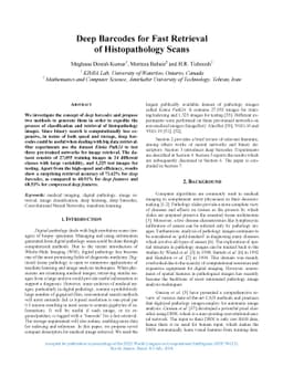 Deep Barcodes for Fast Retrieval of Histopathology Scans