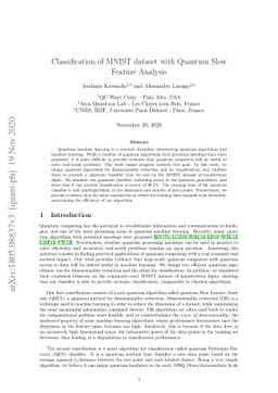 Quantum classification of the MNIST dataset with Slow Feature Analysis