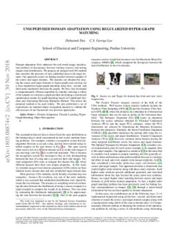 Unsupervised Domain Adaptation using Regularized Hyper-graph Matching