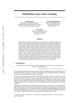 Distribution Aware Active Learning