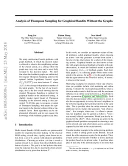 Analysis of Thompson Sampling for Graphical Bandits Without the Graphs