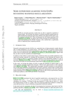 Semi-Supervised Learning with GANs: Revisiting Manifold Regularization