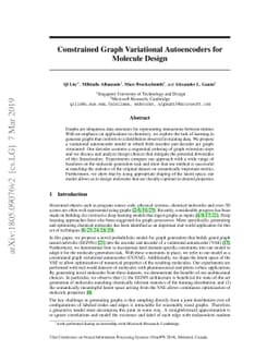 Constrained Graph Variational Autoencoders for Molecule Design
