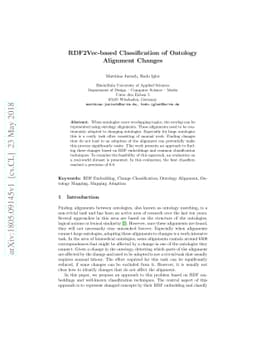 RDF2Vec-based Classification of Ontology Alignment Changes