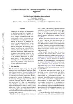 ASR-based Features for Emotion Recognition: A Transfer Learning Approach