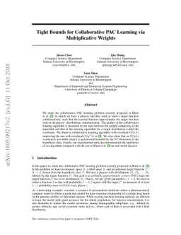 Tight Bounds for Collaborative PAC Learning via Multiplicative Weights