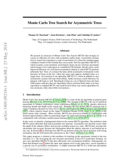 Monte Carlo Tree Search for Asymmetric Trees