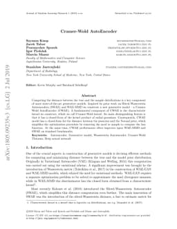 Cramer-Wold AutoEncoder