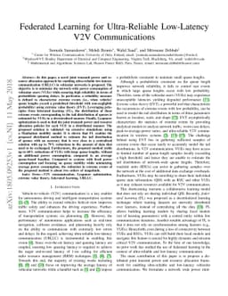 Federated Learning for Ultra-Reliable Low-Latency V2V Communications