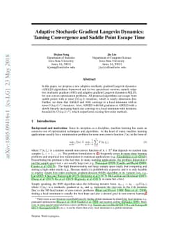 Adaptive Stochastic Gradient Langevin Dynamics: Taming Convergence and
  Saddle Point Escape Time