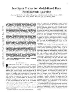 Intelligent Trainer for Model-Based Reinforcement Learning