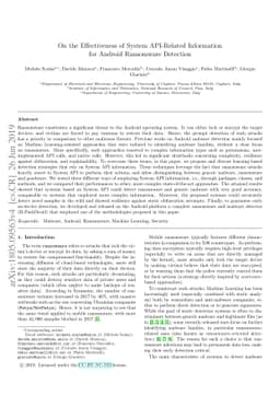 On the Effectiveness of System API-Related Information for Android
  Ransomware Detection