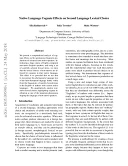 Native Language Cognate Effects on Second Language Lexical Choice