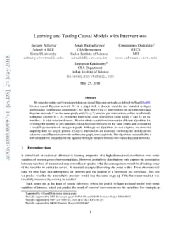 Learning and Testing Causal Models with Interventions