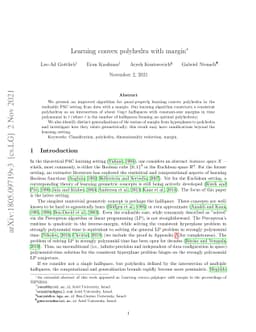 Learning convex polyhedra with margin