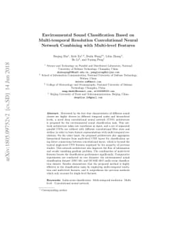 Environmental Sound Classification Based on Multi-temporal Resolution
  Convolutional Neural Network Combining with Multi-level Features