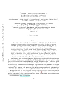 Entropy and mutual information in models of deep neural networks
