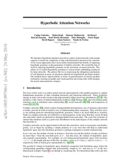 Hyperbolic Attention Networks