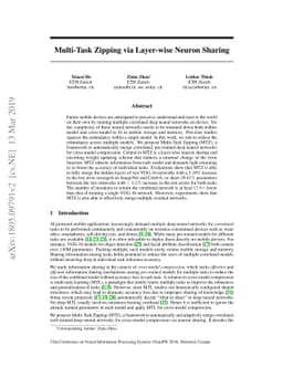 Multi-Task Zipping via Layer-wise Neuron Sharing