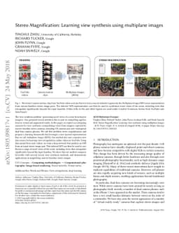 Stereo Magnification: Learning View Synthesis using Multiplane Images
