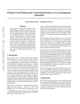 Pooling of Causal Models under Counterfactual Fairness via Causal
  Judgement Aggregation