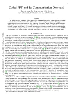 Coded FFT and Its Communication Overhead