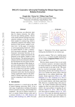 DSGAN: Generative Adversarial Training for Distant Supervision Relation
  Extraction