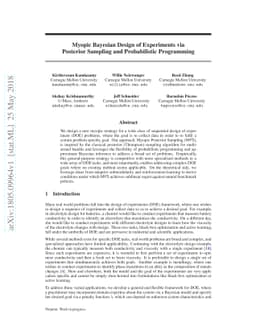Myopic Bayesian Design of Experiments via Posterior Sampling and
  Probabilistic Programming