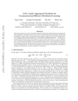 LAG: Lazily Aggregated Gradient for Communication-Efficient Distributed
  Learning