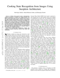Cooking State Recognition from Images Using Inception Architecture