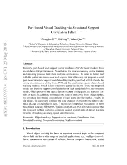 Part-based Visual Tracking via Structural Support Correlation Filter