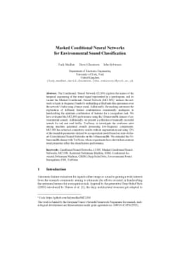 Masked Conditional Neural Networks for Environmental Sound
  Classification