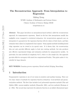 The Reconstruction Approach: From Interpolation to Regression