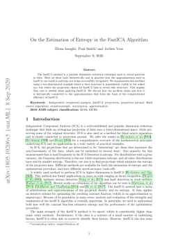 On the Estimation of Entropy in the FastICA Algorithm