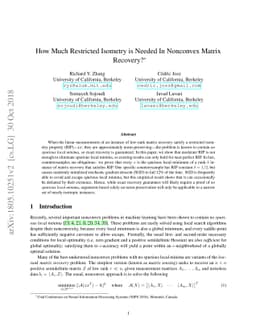 How Much Restricted Isometry is Needed In Nonconvex Matrix Recovery?