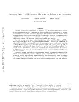 Learning Restricted Boltzmann Machines via Influence Maximization