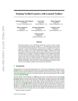 Training verified learners with learned verifiers