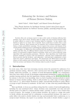 Enhancing the Accuracy and Fairness of Human Decision Making
