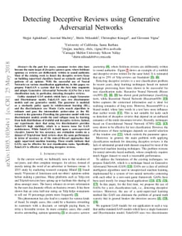 Detecting Deceptive Reviews using Generative Adversarial Networks