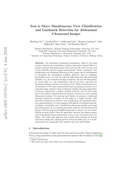 Less is More: Simultaneous View Classification and Landmark Detection
  for Abdominal Ultrasound Images