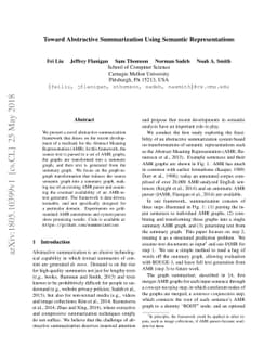 Toward Abstractive Summarization Using Semantic Representations