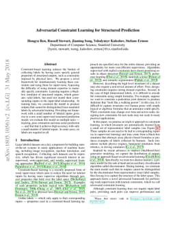 Adversarial Constraint Learning for Structured Prediction