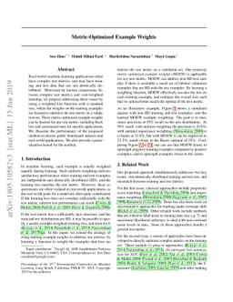 Metric-Optimized Example Weights