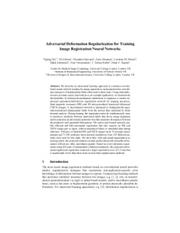 Adversarial Deformation Regularization for Training Image Registration
  Neural Networks