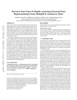 Perceive Your Users in Depth: Learning Universal User Representations
  from Multiple E-commerce Tasks