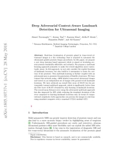 Deep Adversarial Context-Aware Landmark Detection for Ultrasound Imaging